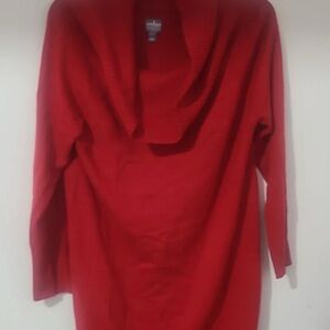 New York & Company Vibrant Red Cowl Neck Sweater